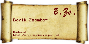 Borik Zsombor névjegykártya